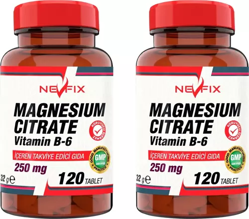 Magnesıum Cıtrate Vitamin B-6  (2 KUTU)120 Tablet