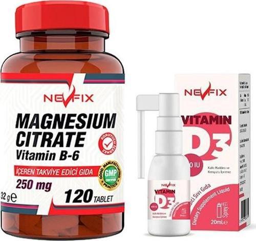 Magnesıum Cıtrate Vitamin B-6 120 Tablet Nevfix Vitamin