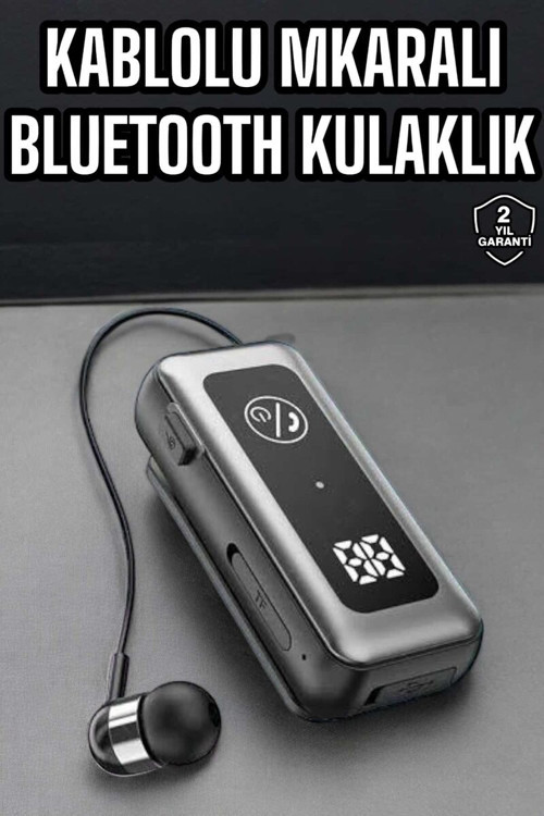 Kablolu Bluetooth Kulaklık Kulak İçi Stereo Mikrofonlu Dijital Göstergeli - Konforlu ve Net Ses