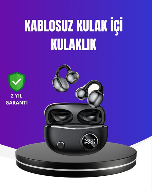 Klipsli Kablosuz Kulaklık – 30 Saat Pil Ömrü ve Dokunmatik Kontrol ile Spor ve İş İçin Mükemmel Seçim