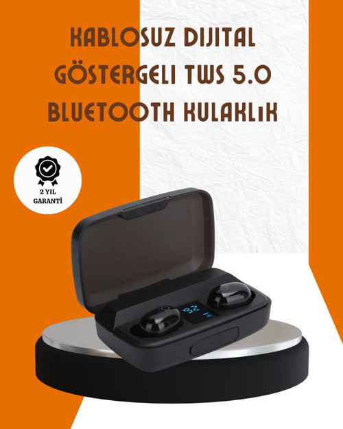 Bluetooth V5.0 Parmak Dokunmatik Kontrol Kablosuz Kulaklık - Şarj Kutulu ve Uzun Pil Ömrü
