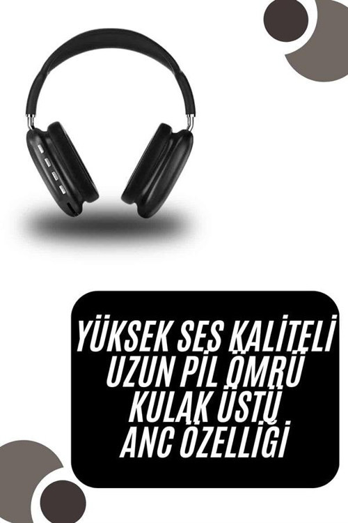 Kablosuz Bluetooth Kulaklık - Yumuşak Süngerli SD Kart Girişli Kulak Üstü