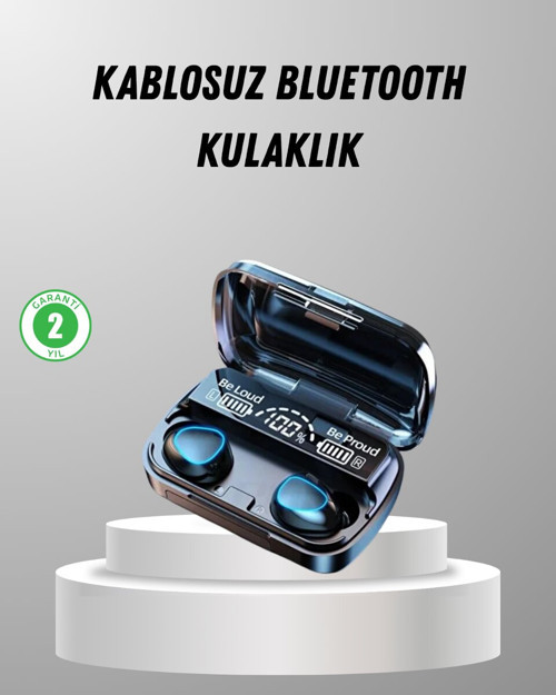 M10 Kablosuz Bluetooth Kulaklık - 20 Saat Pil Ömrü, Şarj Kutulu ve Gürültü Engelleme
