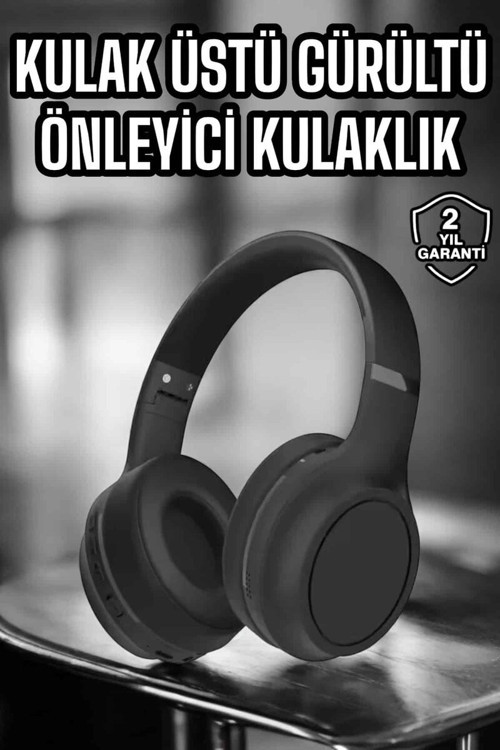 Kablosuz Bluetooth 5.2 Gürültü Önleyici Kulak Üstü Kulaklık - Ayarlanabilir Ses ve Uzun Pil Ömrü