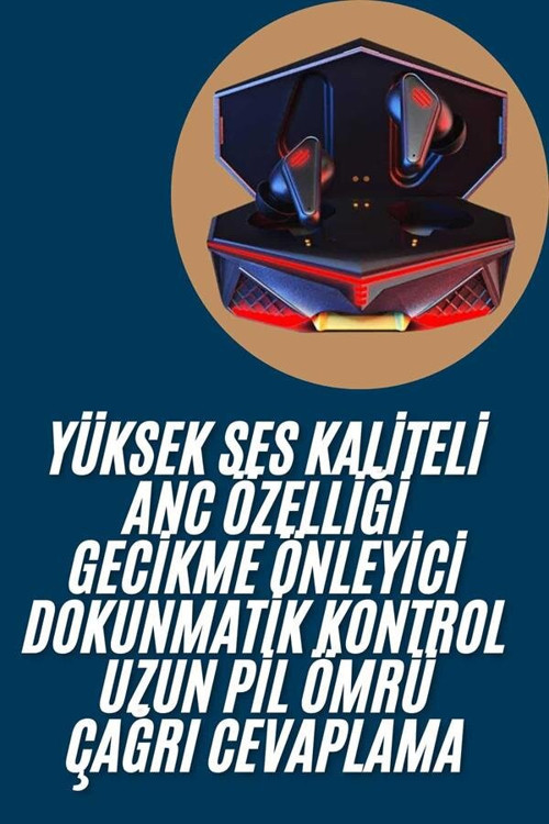 TWS Işıklı Kablosuz Bluetooth Oyuncu Kulaklığı - Sürekli Şarj ve Akıllı Otomatik Bağlantı