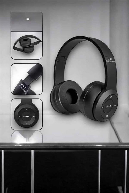Kulak Üstü TF Kart ve AUX Destekli Ergonomik Bluetooth Kulaklık - Bluetooth 5.0, Ekstra Bass, Suya Dayanıklı