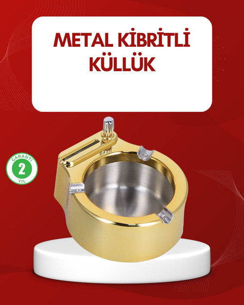 Metal Çakmaklı Küllük - Gizli Ateşleme Sistemli Şık Tasarım