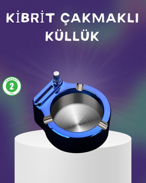 Dekoratif Çakmaklı Küllük - Masaüstü Şıklık ve İşlevsellik