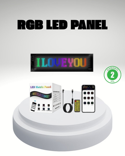 RGB LED Panel – Mobil Uyumlu Yazı ve GIF Destekli Dekoratif Ekran