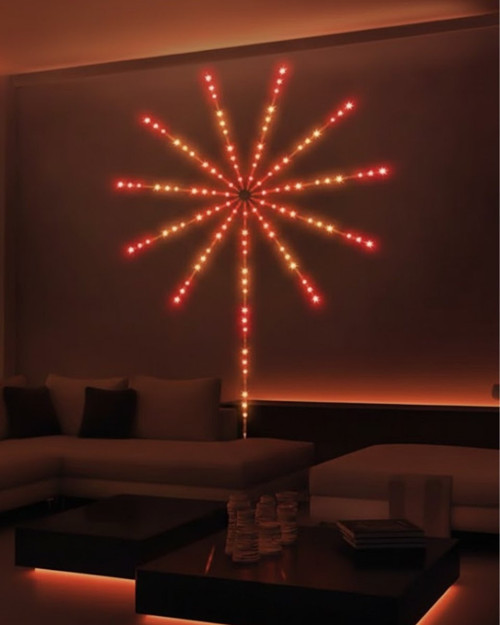 RGB LED Havai Fişek Duvar Aydınlatması - Uygulama Destekli, Kumandalı ve Modüler Starburst Tasarım