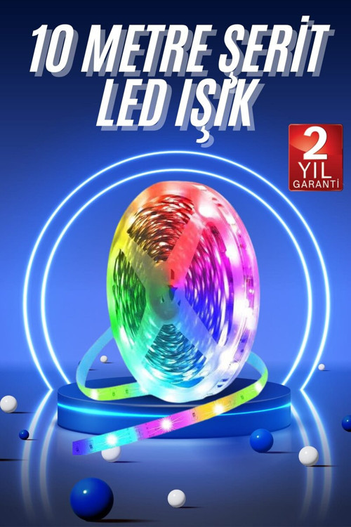 RGB Neon Şerit LED 10m - Uzaktan Kumandalı Renkli Aydınlatma