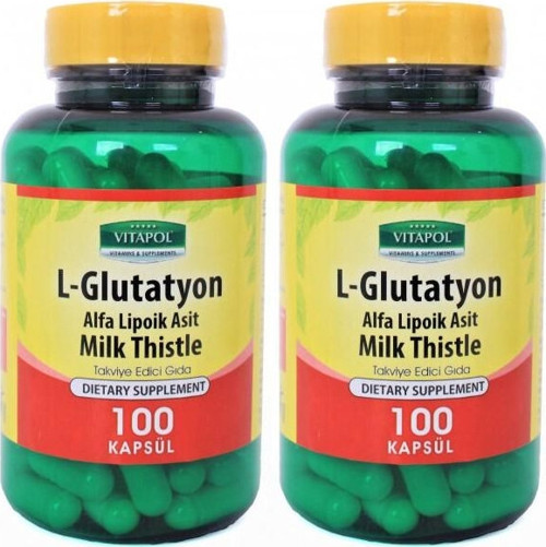 L-Glutatyon 500 Mg Alfa Lipoik Asit Milk Thistle 100 Kapsül 2 Adet