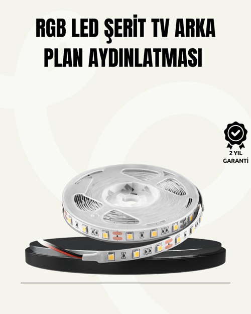 Otomatik Açma Kapama TV Arkası LED Şerit Işık 2mt