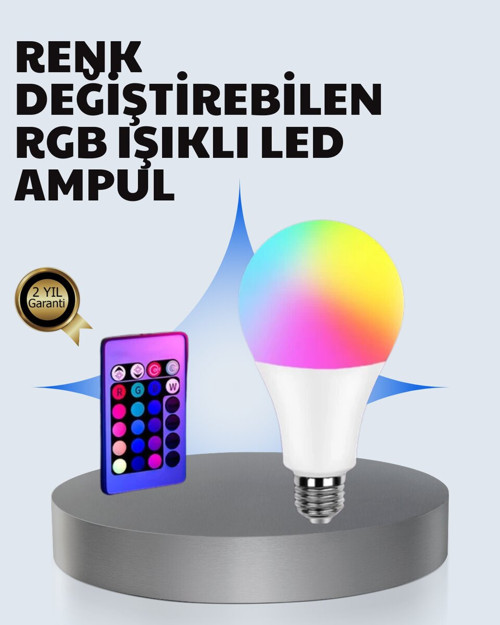 2025 RGB LED Ampul Uzaktan Kumandalı - 16 Renkli Enerji Tasarruflu Aydınlatma