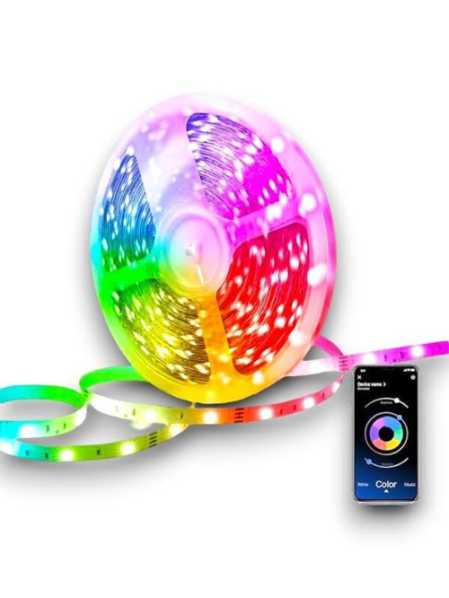 10 Metre Bluetooth Şerit Led - Telefon Kontrollü, Sese Duyarlı USB Enerjili