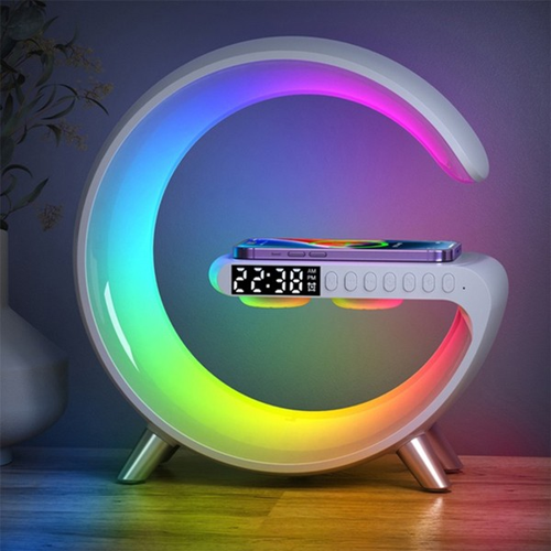 15W Kablosuz Şarjlı RGB Bluetooth Hoparlör Gece Lambası - 3'si 1 Arada
