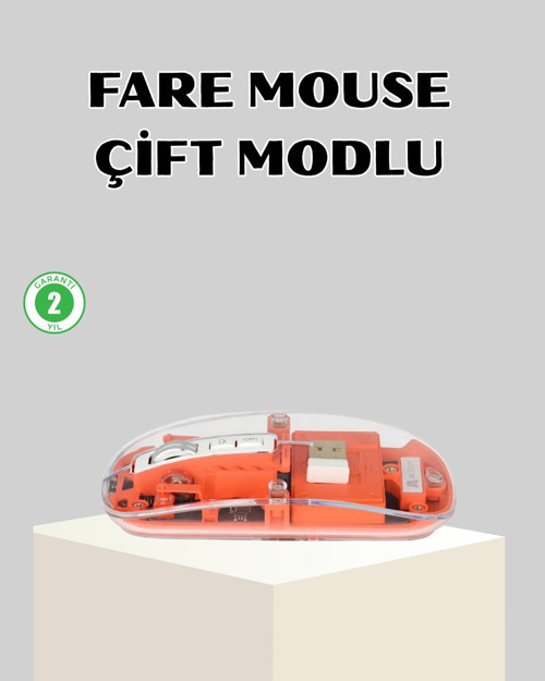 Kablosuz Çift Modlu Mouse – Bluetooth 5.0 & 2.4GHz ile 3 Cihaz Hızlı Geçiş