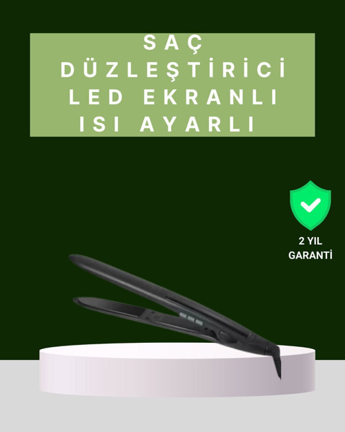 Isı Ayarlı Titanyum Kaplama Seramik Plakalı Saç Düzleştirici - Dijital Ekranlı, Geniş Isı Aralığı ve Nem Koruma