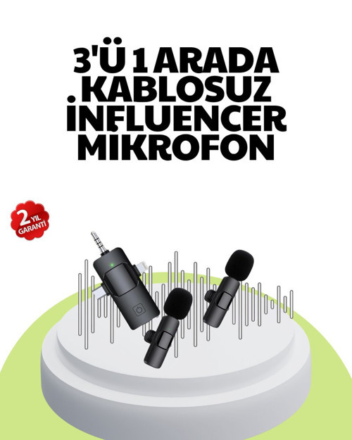 Çok Yönlü Mikrofon - Net Ses, Uzun Pil Ömrü, Kablosuz ve Tak-Çalıştır