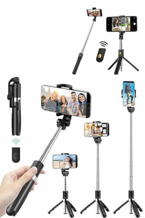 Manyetik Tripod Selfie Sopa Bluetooth Uzaktan Kumandalı - 3 Modlu Taşınabilir