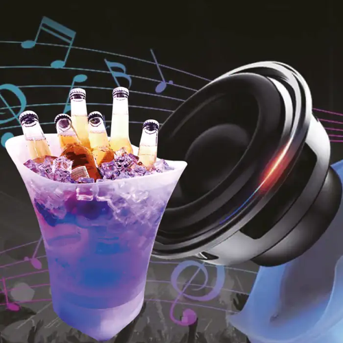 5 Litre Hoparlörlü LED Buz Kovası - Bluetooth 7 Renk Müzikli Parti Eşyası