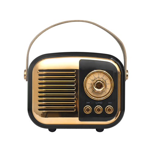 Mikado MD-24BT Echoes Siyah 3W Taşınabilir Bluetooth Müzik Kutusu ve Retro Ses Çalar