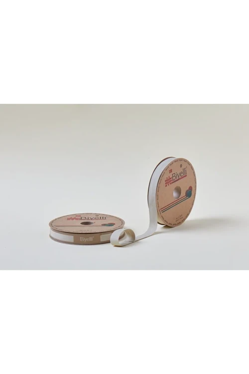 Biye Koton Katlı D48 Açık Bej 2 cm 25 Metre - Profesyonel Dikiş Malzemesi