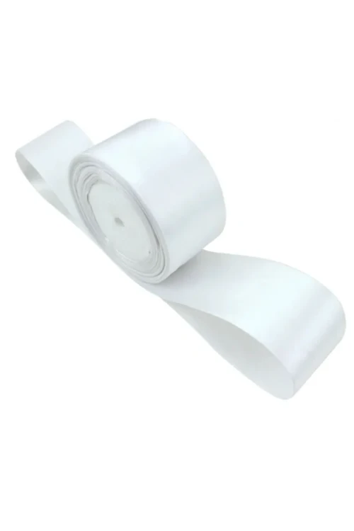 Saten Kurdele 6 cm Beyaz 10 Metre - Şık ve Dayanıklı Dekoratif Kumaş
