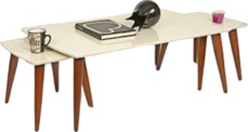 Orta OSM 11759 SERVİS Klasik Model Parlak Krem Ceviz Kayın RETRO ayak El Yapım 