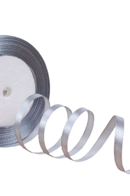 Saten Kurdele 3 cm 10 Metre Gri - Parlak ve Dayanıklı Dekoratif Paketleme Malzemesi