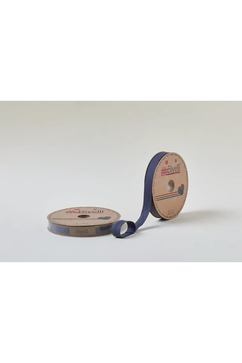 Biye Koton Katlı D39 Lacivert 2 cm 25 Metre - Profesyonel Dikiş ve Tasarım Malzemesi