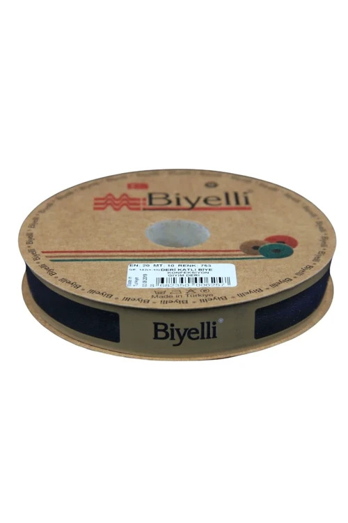 Biye Deri Katlı 753 Lacivert 2 cm 10 Metre %100 Polyester - Profesyonel El İşi Malzemesi