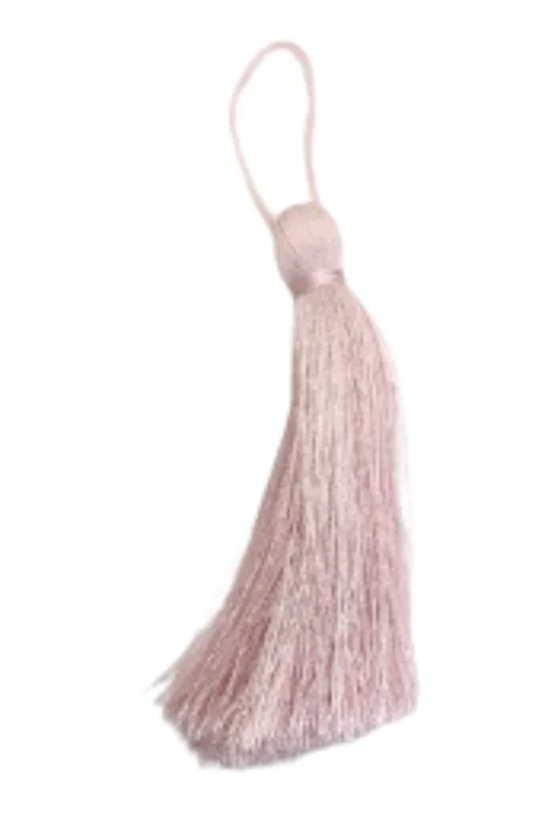 Püskül Şerit - Doğal Toz Pembe 10 cm Dekoratif Detay