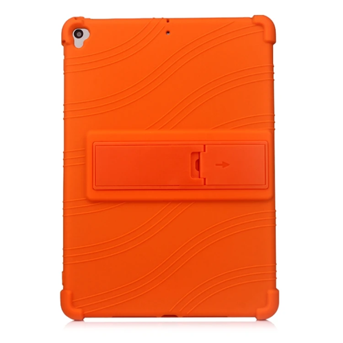 iPad 7 10.2" & iPad Air 3 10.5" Darbe Emici Silikon Standlı Kılıf - Mavi
