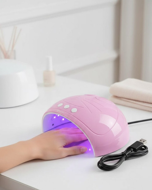 15 LED 45W Oje Kurutucu Makine Pembe - Kedi Deseni UV LED