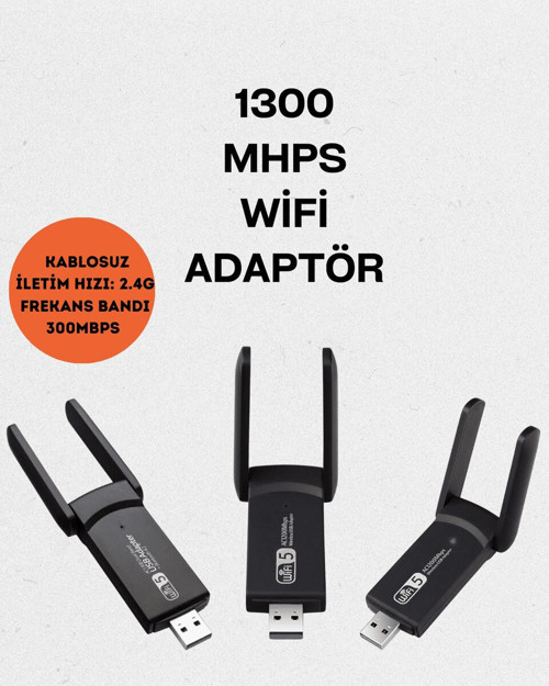 Realtek Chipsetli 5G Destekli Dual-Band USB WiFi Adaptör - Yüksek Hız ve Kesintisiz Bağlantı