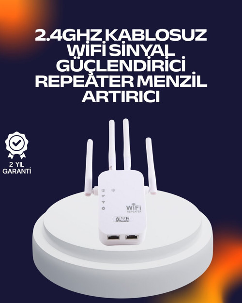 Yüksek Hızlı Parazit Önleyici WiFi Repeater Router - Kablosuz Ağ Güçlendirici