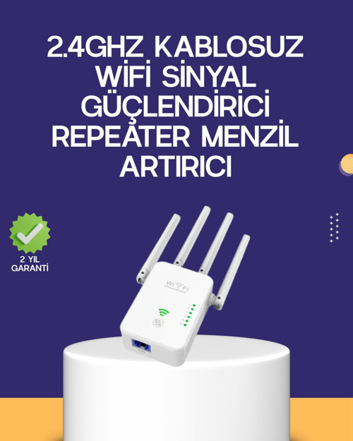 Çift Bantlı Otomatik Kurulum WiFi Repeater - Kablosuz İnternet Menzil Genişletici