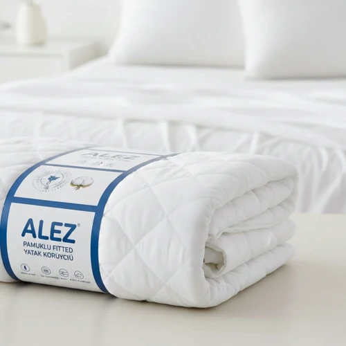 Alez Pamuklu Fitted Yatak Koruyucu 160x200 cm Bakteri ve Ter İndirici