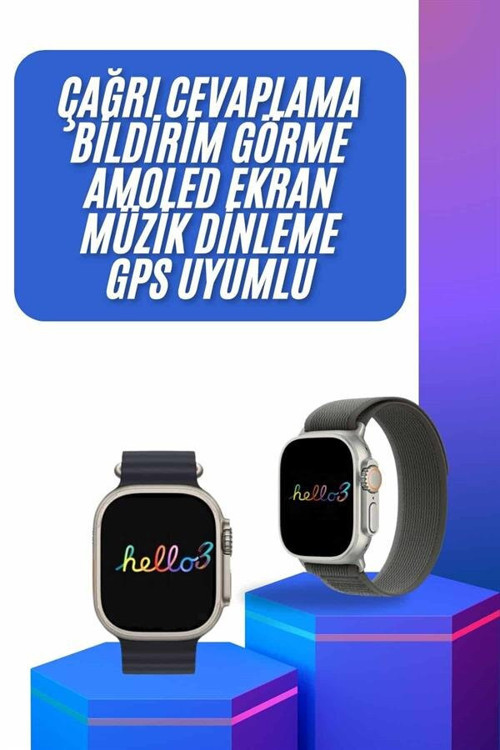 Yeni Nesil 49 MM Amoled Ekran Akıllı Saat - 3 Kordonlu Gelişmiş Özellikli
