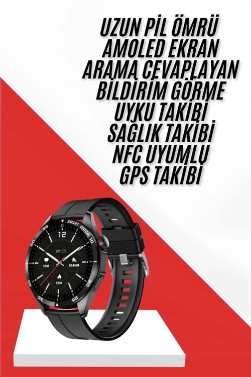 Akıllı Saat: iOS ve Android Uyumlu, 1.55" Amoled Ekran, Spor ve Sağlık Takibi