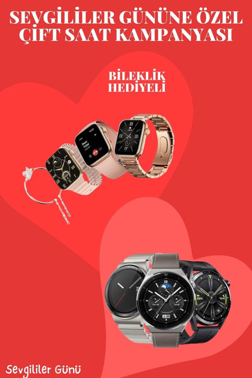 Çift Akıllı Saat - Sevgiliye Özel GPS, Nabız Ölçer ve Uzun Pil Ömrü