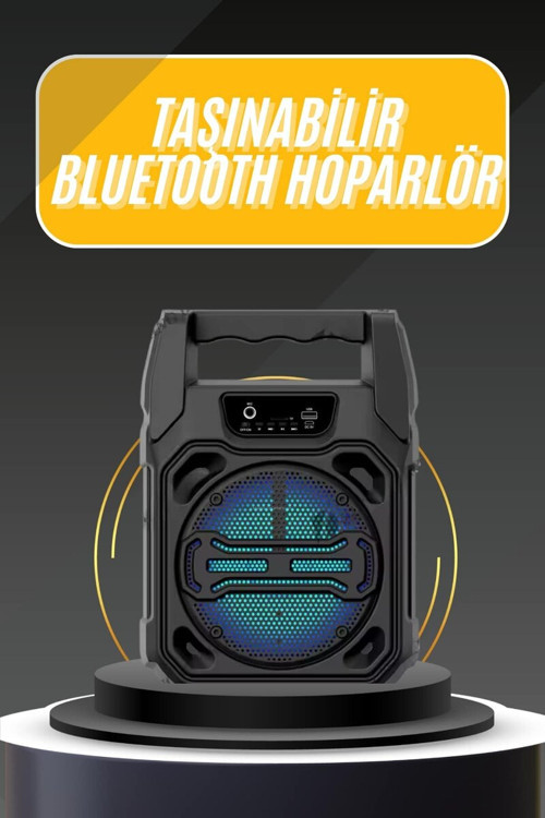 Karaoke Mikrofonlu Bluetooth Hoparlör - FM Radyo, USB/TF, 6.5'' HD Ses