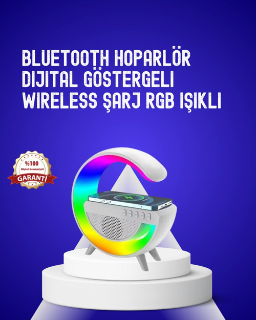 13 Renk Seçenekli Kablosuz Şarjlı LED Masa Lambası 15W - 1200 mAh ve 7 Doğa Sesi