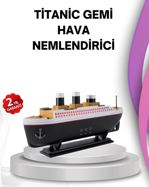 Titanik Gemi Aroma Difüzörü - Ultra Sessiz LED Işıklı Oda Nemlendirici ve Gece Lambası