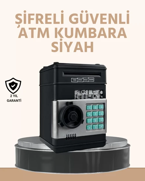 Işıklı Sesli Şifreli ATM Görünümlü Kasa Kumbara - Eğitici ATM Kasası