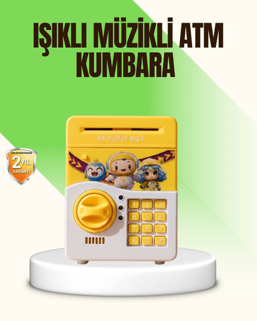 ATM Görünümlü Şifreli Çocuk Kumbarası - Eğlenceli ve Öğretici Para Biriktirme Takımı