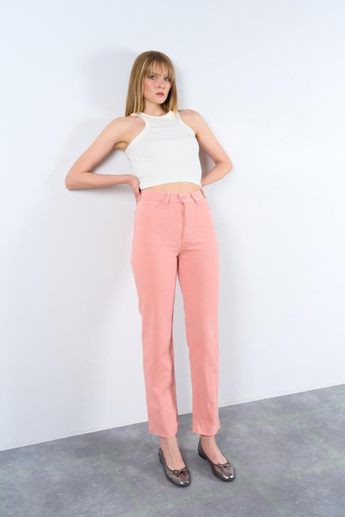 Strong Düz Pantolon - Pudra - 36 - Pudra
