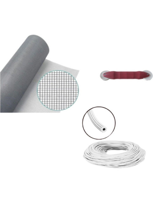 3'lü Sineklik Seti 600X100 cm Tül, 20 Mt. Beyaz Conta, Fitil Çekme Aparatı