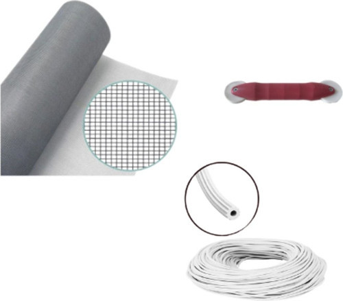 3'lü Sineklik Seti 700X120 cm Tül, 22 Mt. Beyaz Conta, Fitil Çekme Aparatı